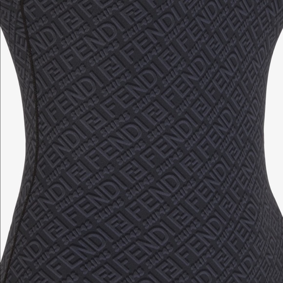 Fendi x SKIMS High Neck Bodysuit in Black - Picture 4 of 5